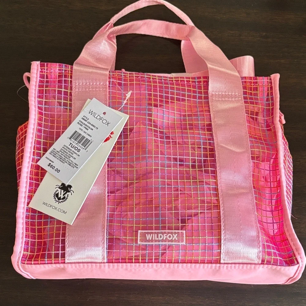 Wildfox Pink Grid Tote Bag